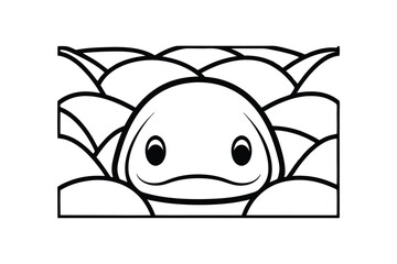 Cute Cartoon Snake Character With Smiling Expression Minimalist Design For Childrens Illustration And Digital Artwork Friendly Reptile