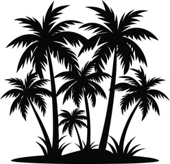 Tropical Palm Tree Silhouette Illustration