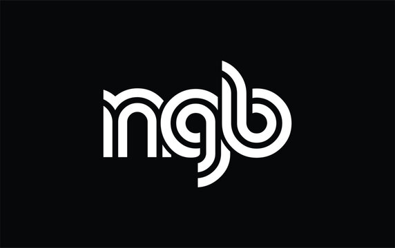 NGB Creative Unique Modern Letter Logo Design. Stylized logo featuring a unique letter design, presenting abstract minimalist aesthetics and modern appeal.