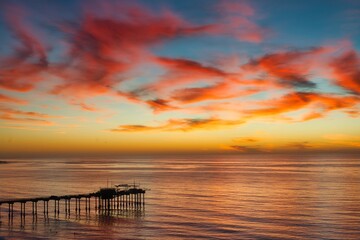 sunset over the sea