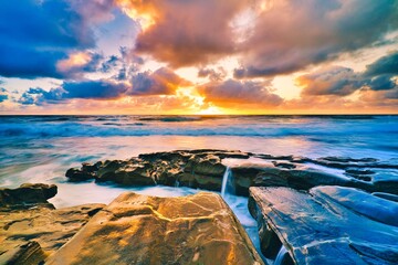 sunset over the sea