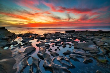 sunset over the sea