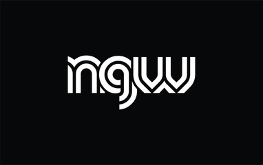NGW Creative Unique Modern Letter Logo Design. Stylized logo featuring a unique letter design, presenting abstract minimalist aesthetics and modern appeal.
