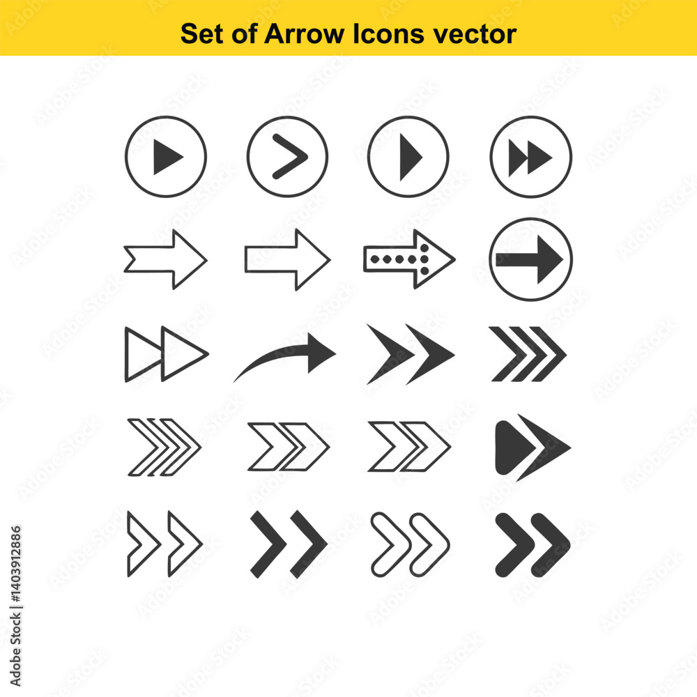 Poster a set of stylish arrow icons designed for user (12)