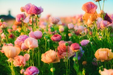 field of tulips