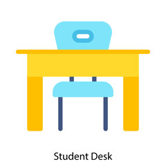 Student Desk icon single vector illustration