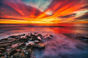 sunset over the sea