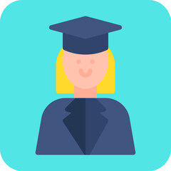 Female Student icon single vector illustration