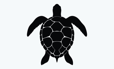 Obraz premium Sea turtle ocean animal silhouette, sea turtle icon, vector illustration isolated on white background 