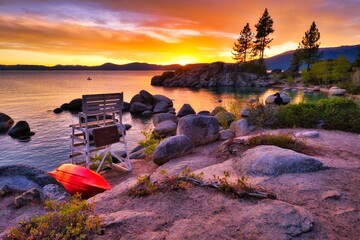 sunset at lake tahoe