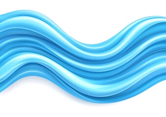 Abstract Blue Liquid Waves on White