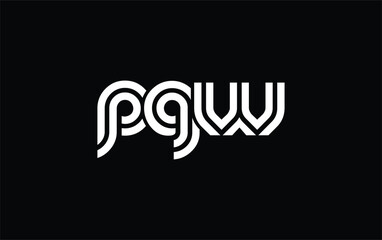 PGW Creative Unique Modern Letter Logo Design. Stylized logo featuring a unique letter design, presenting abstract minimalist aesthetics and modern appeal.