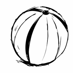 Black and White Sketch of a Beach Ball  