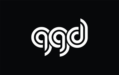 QGD Creative Unique Modern Letter Logo Design. Stylized logo featuring a unique letter design, presenting abstract minimalist aesthetics and modern appeal.
