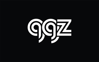 QGZ Creative Unique Modern Letter Logo Design. Stylized logo featuring a unique letter design, presenting abstract minimalist aesthetics and modern appeal.