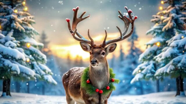 deer in a snowy landscape