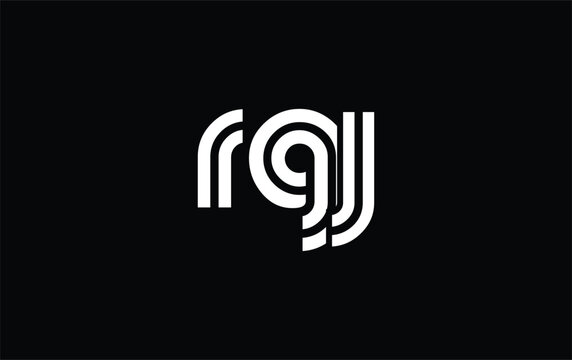 RGJ Creative Unique Modern Letter Logo Design. Stylized logo featuring a unique letter design, presenting abstract minimalist aesthetics and modern appeal.