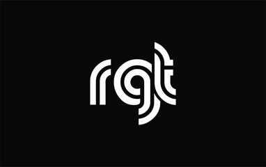 RGT Creative Unique Modern Letter Logo Design. Stylized logo featuring a unique letter design, presenting abstract minimalist aesthetics and modern appeal.