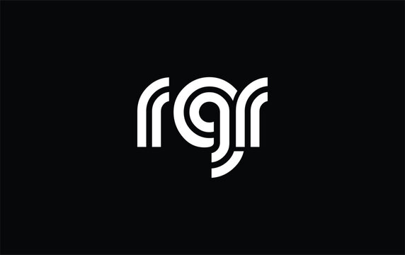 RGR Creative Unique Modern Letter Logo Design. Stylized logo featuring a unique letter design, presenting abstract minimalist aesthetics and modern appeal.