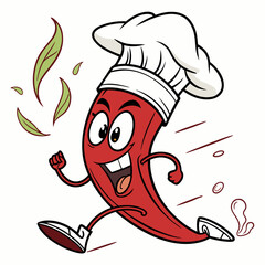 hot chili pepper, fiery red pepper, spicy vegetable cartoon, chili pepper with steam, red pepper