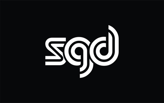 SGD Creative Unique Modern Letter Logo Design. Stylized logo featuring a unique letter design, presenting abstract minimalist aesthetics and modern appeal.