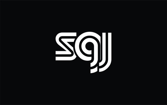SGJ Creative Unique Modern Letter Logo Design. Stylized logo featuring a unique letter design, presenting abstract minimalist aesthetics and modern appeal.