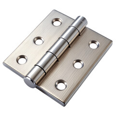 Metal hinge hardware closeup isolated on transparent background
