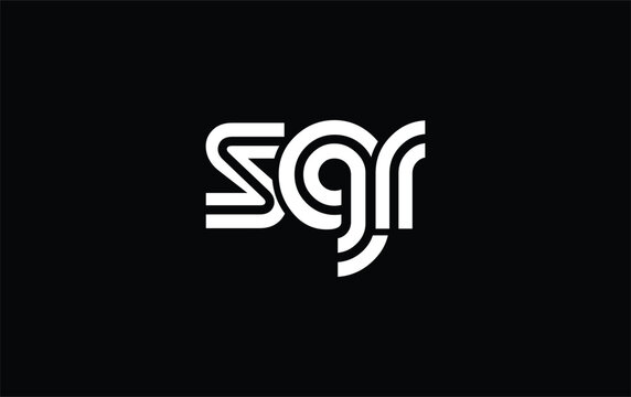 SGR Creative Unique Modern Letter Logo Design. Stylized logo featuring a unique letter design, presenting abstract minimalist aesthetics and modern appeal.