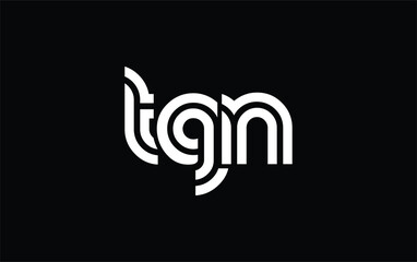 TGN Creative Unique Modern Letter Logo Design. Stylized logo featuring a unique letter design, presenting abstract minimalist aesthetics and modern appeal.