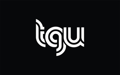 Obraz premium TGU Creative Unique Modern Letter Logo Design. Stylized logo featuring a unique letter design, presenting abstract minimalist aesthetics and modern appeal.