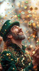 Fototapeta premium Magical street performance a leprechauns juggling delight