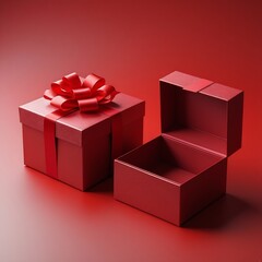red gift box with ribbon