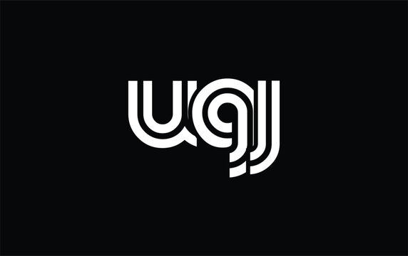 UGJ Creative Unique Modern Letter Logo Design. Stylized logo featuring a unique letter design, presenting abstract minimalist aesthetics and modern appeal.