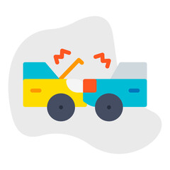 Crashing Cars icon single vector illustration