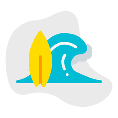 Surfing icon single vector illustration