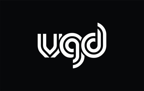 VGD Creative Unique Modern Letter Logo Design. Stylized logo featuring a unique letter design, presenting abstract minimalist aesthetics and modern appeal.