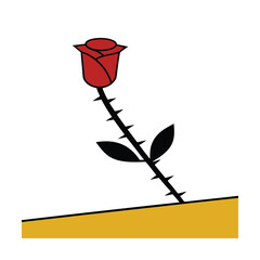 vector illustration of a red rose