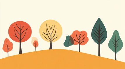 Obraz premium Colorful autumn landscape with trees