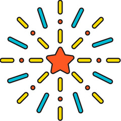 Fireworks II icon single vector illustration