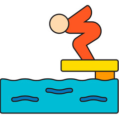 Jumping in Water icon single vector illustration