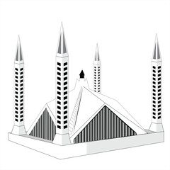 Faisal Mosque silhouette
