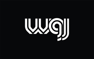 WGJ Creative Unique Modern Letter Logo Design. Stylized logo featuring a unique letter design, presenting abstract minimalist aesthetics and modern appeal.