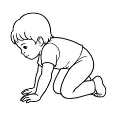 child s pose line art on white background.eps