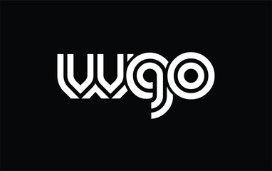 WGO Creative Unique Modern Letter Logo Design. Stylized logo featuring a unique letter design, presenting abstract minimalist aesthetics and modern appeal.