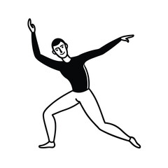 full body stretch line art on white background.eps