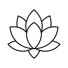 lotus flower symbol line art on white background (1).eps