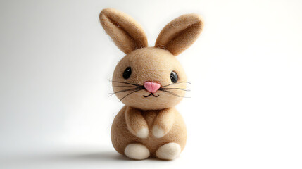 Obraz premium Easter Bunny Cute with Eggs Basket on white Background Flowers