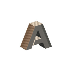 Obraz premium 3D Wooden Letter A