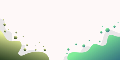 Abstract Liquid Wave Background with 3D Gradient Spheres Green Flow Design