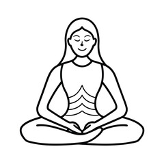 pranayama breathing line art on white background  (1).eps